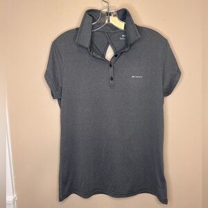 Columbia Women’s Sunlight Peak Polo Shirt Size Large Charcoal Gray